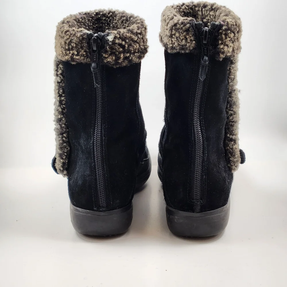 Stuart Weitzman Suede Sherpa Trim Boot